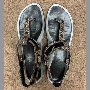 Snake Skin Buckled Sandals